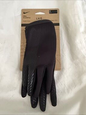 Nike Academy Therma Fit Black Gloves Football/ Soccer Size Small NWT